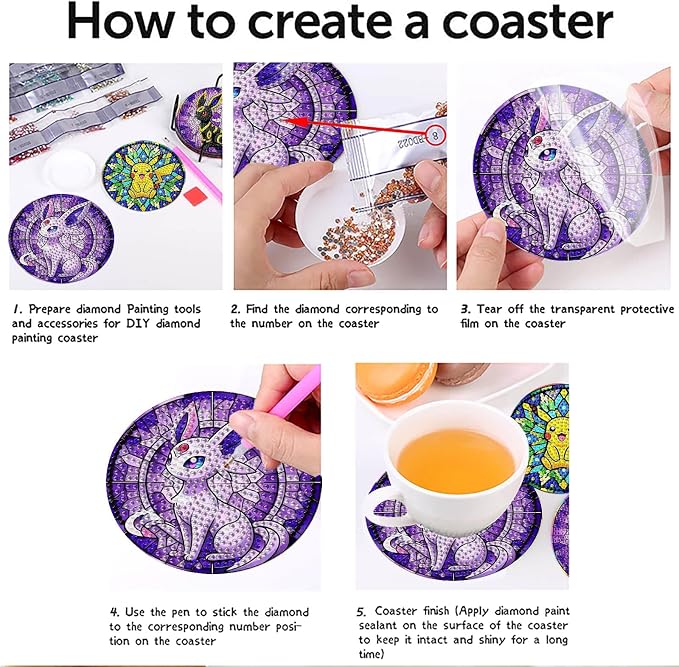 nekpiahu 8Pcs Diamond Painting Coasters - Image 7