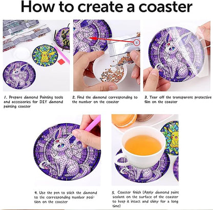 nekpiahu 8Pcs Diamond Painting Coasters - Image 7