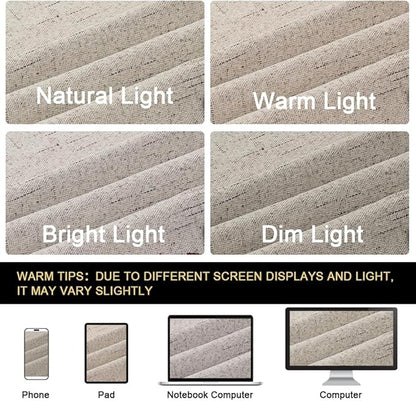 PrinceDeco 100% Blackout Curtains Black Out Curtains for Sliding Glass Doors Extra Wide Blackout Curtains Folding Door Curtain Sliding Glass Door Curtain,W100 X L96, Stone