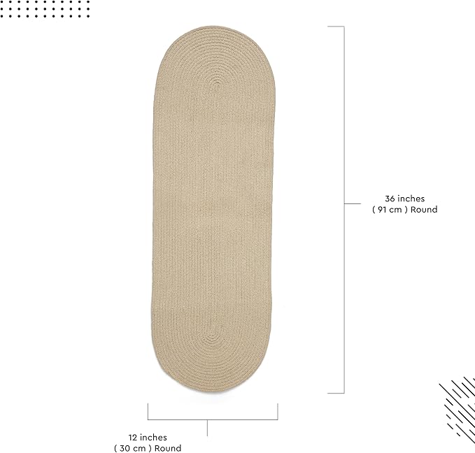Encasa XO Table Runner, Handmade Ribbed Cotton 12"x36" | Beige, Heat & Scratch - Image 5