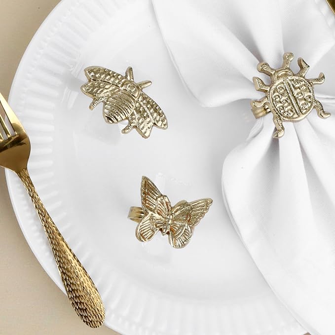 Modern Aluminum Napkin Rings Set of 12, Lightweight Metal Table Decor, - Image 8
