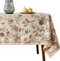 ISAENNE Designer French Light Beige Extra Long Rectangle Tablecloth,Linen Florals and Birds Pattern Table Cloth,Durable Decorative Tablecloths for Dining Thanksgiving Kitchen,63"*110"-Cornucopia