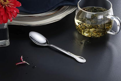 New Star Foodservice Rose Pattern 18/0 Stainless Steel Teaspoon, Commercial - Image 4