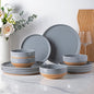 AmorArc Dinnerware Sets for 4, 12 Pieces Ceramic Plates and Bowls Set | Scratch by AmorArc