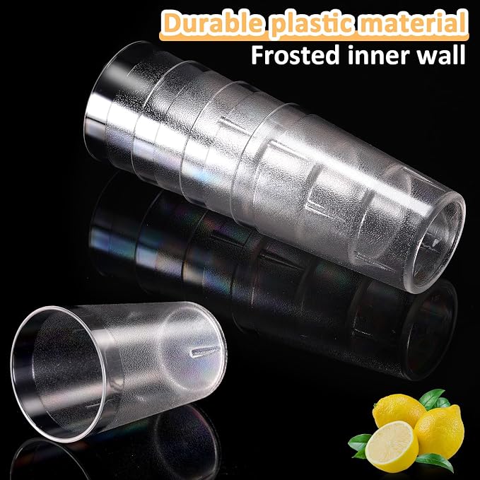 Meanplan 24 Pack Plastic Reusable Drinking Glasses Restaurant Grade 8 oz - Image 4
