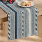 Artoid Mode Dark Blue Farmhouse Stripe Braided Table Runner 12x36 Inch | by ArtoidMode