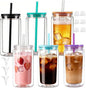 6 Pack Snow Globe Tumbler, Double Wall Plastic Reusable Cups by Alohastarttg