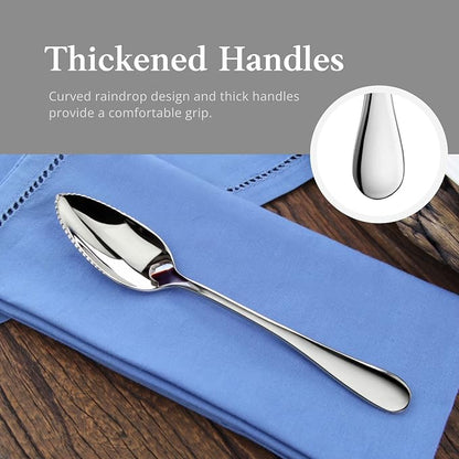 Artaste Rain 18/10 Stainless Steel Grapefruit Spoons, Serrated Edge Citrus - Image 6