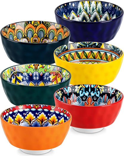 vancasso 12 Oz Ceramic Cereal Bowls Set of 6, Bohemian Soup Oatmeal Bowls | by vancasso