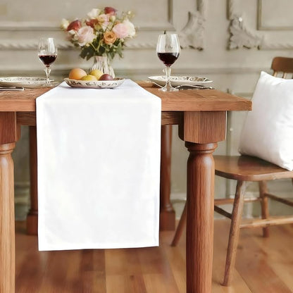 FOLINS&HOME White Waterproof Decorative Table Runner 90 Inches Long | 210GSM by FOLINSHOME