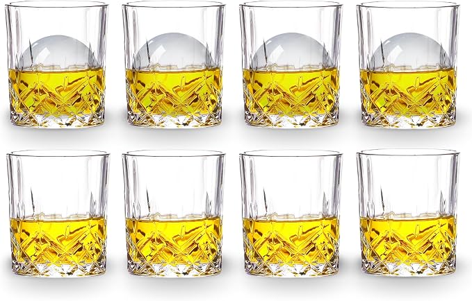 Gencywe Crystal Whiskey Glasses Set of 8, 11 OZ Old Fashioned Whiskey Glasses - Image 7