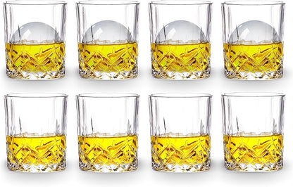 Gencywe Crystal Whiskey Glasses Set of 8, 11 OZ Old Fashioned Whiskey Glasses - Image 7