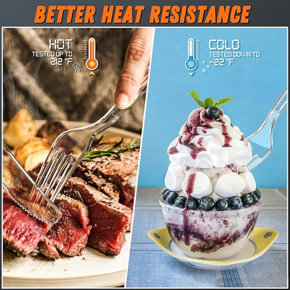 Dipoo 7.1" Clear Plastic Forks Heavy Duty - Image 3