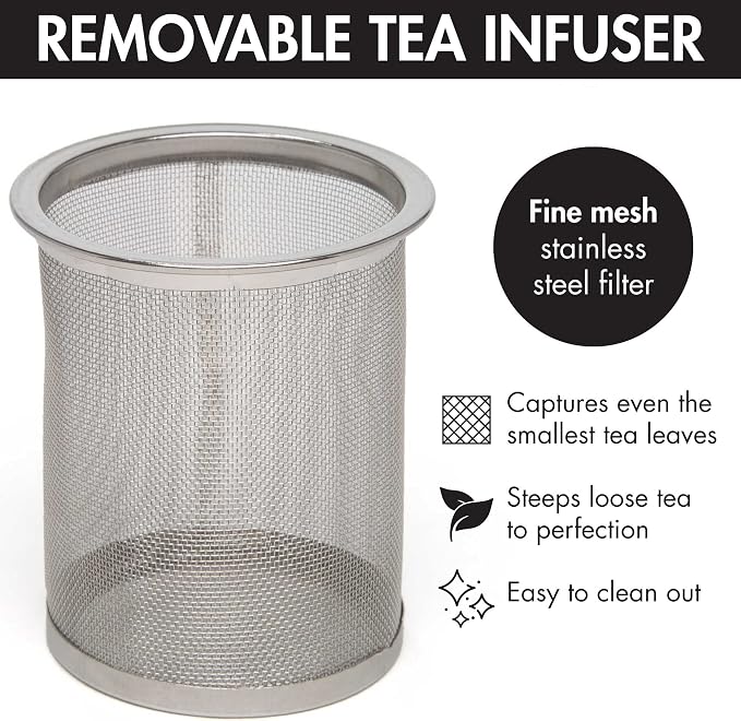 Primula Half Moon Teapot with Removable Infuser, Glass Tea Maker with Reusable - Image 7