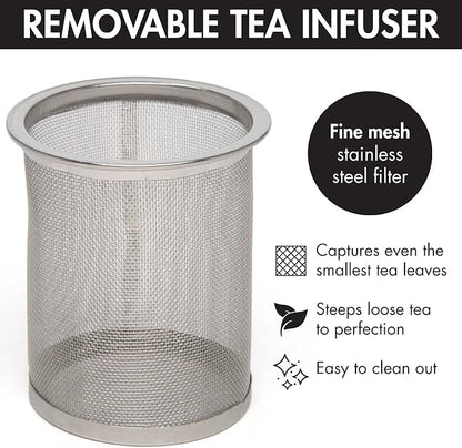 Primula Half Moon Teapot with Removable Infuser, Glass Tea Maker with Reusable - Image 7