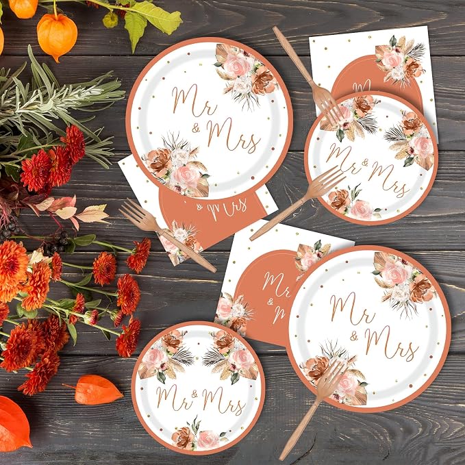 Bohemian Mr. and Mrs Tableware Party Decorations - Image 6