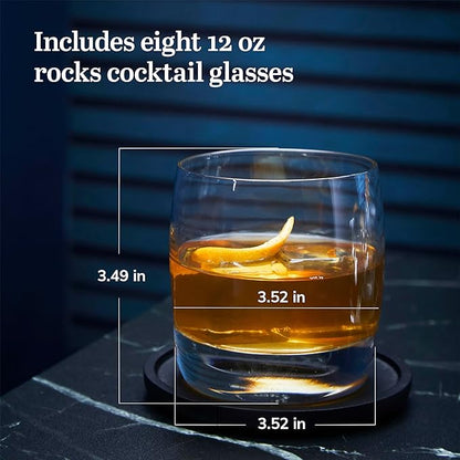 Libbey Signature Kentfield Rocks Cocktail Glasses, 12 ounce, Set of 8