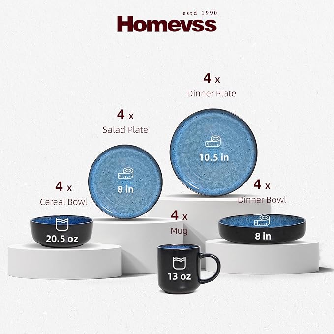 HomeVss 20-Piece Dinnerware Set - Image 2