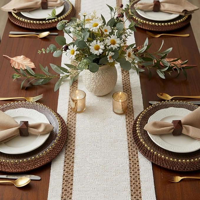 Fall Table Runner with Tassels for Coffe Table Home Decor 12x72 Inch | 72 - Image 4