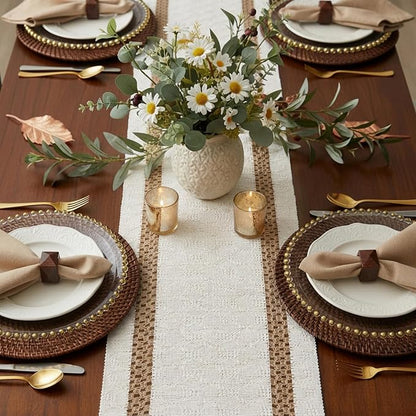 Fall Table Runner with Tassels for Coffe Table Home Decor 12x72 Inch | 72 - Image 4