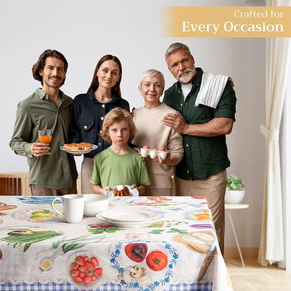 Maison d' Hermine Table Cloth Rectangle Table 100% Cotton 60 x 120 Inches Tablecloth Reusable Decorative for Dining Room Farmhouse Home Valentines Day Decorations Spring Summer - Gourmand