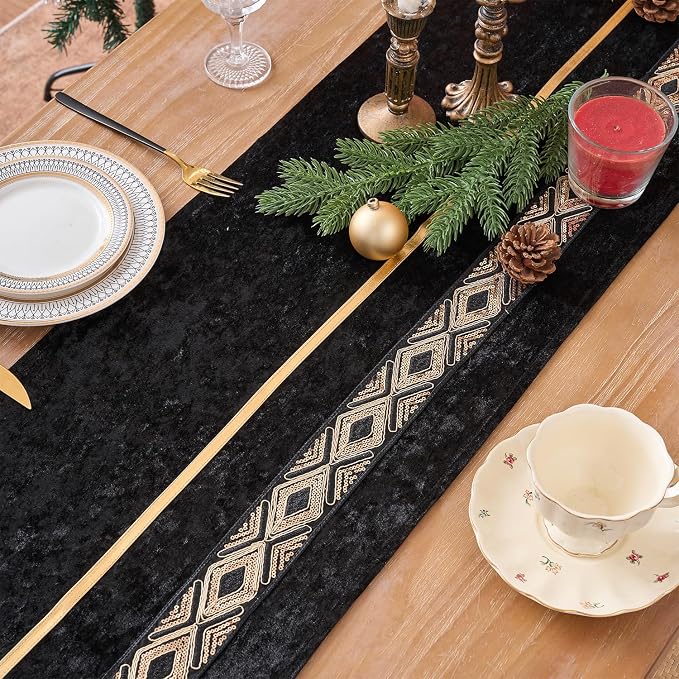 Table Runner, Velvet Sequin Luxury Runner - Image 3