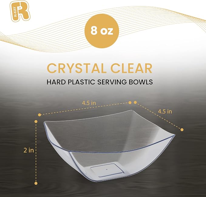 R-kay 6 Pack Square Small Plastic Serving Bowls 8 oz - Image 5