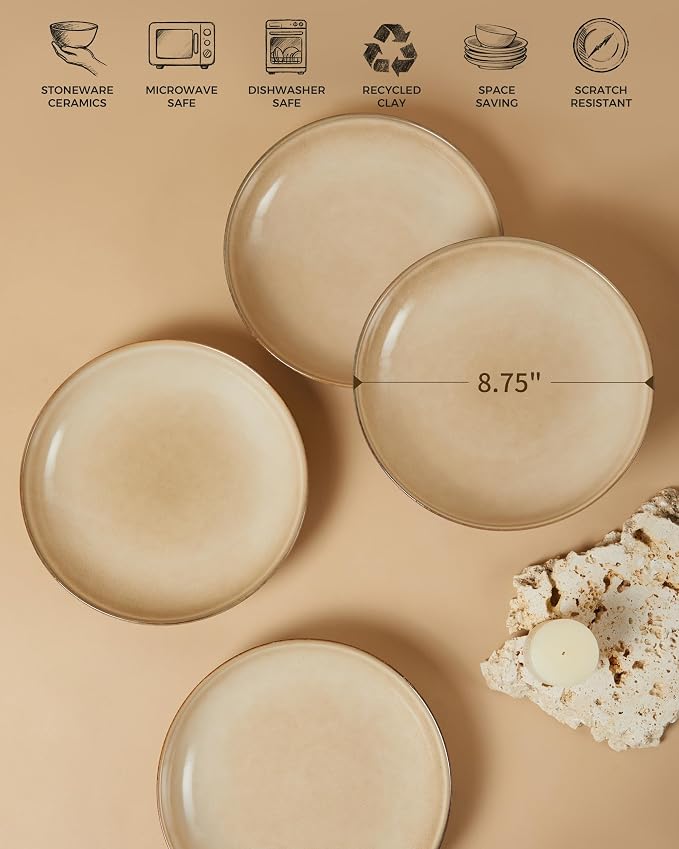8.75 Inch Large Ceramic Pasta Bowls, 32 Oz Reactive Glaze Stoneware Pasta - Image 3