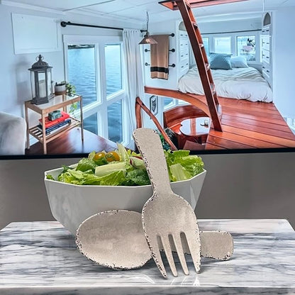 UPware Crackle Melamine Salad Servers, Serving Utensil Set, Includes Serving - Image 6