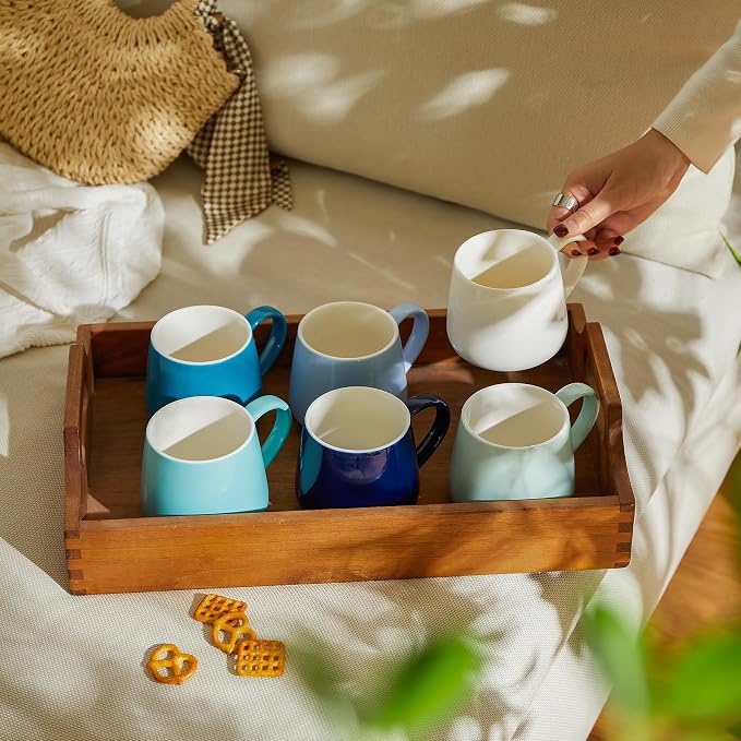 Sweese Porcelain Coffee Mugs Set of 6, 12 Ounce Coffee Cups - Image 4