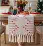 Christmas Table Runner 13 x 72 Inch Long Natural Cotton Woven Runner by Caflife