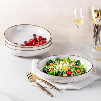 GBHOME 9.5'' Large Pasta Bowls, 42 Ounce Stoneware Salad Bowls - Image 3