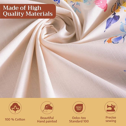 Maison d' Hermine Table Cloth Round Table 100% Cotton 69 Round Inches Tablecloth Reusable Decorative for Dining Room Farmhouse Home Valentines Day Decorations Spring Summer - Girassol