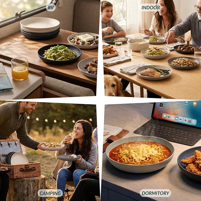 Wheat Straw Plates Set of 8, Reusable Lightweight and Unbreakable 9 inch Plates - Image 7