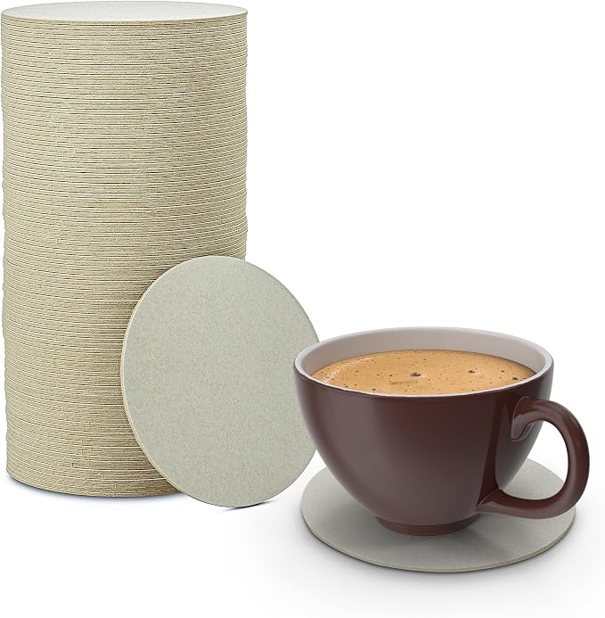 MT Products Off-White Round Paper Coasters by MTProducts
