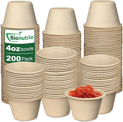 4 oz Small Disposable Bowls, 200 Pack Mini Paper Bowls | Eco-friendly by HOME