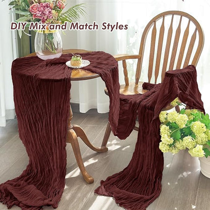 IVAPUPU Burgundy Red Table Runner 120 Inches - Image 5