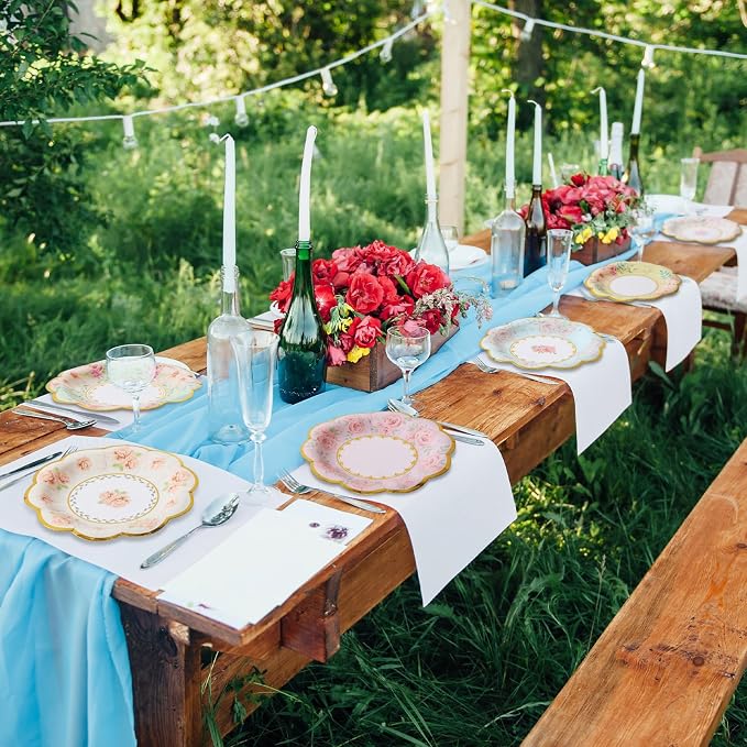 216 Pcs 6 Inch Floral Paper Plates Flower Plates - Image 7