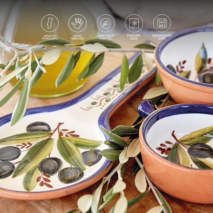 Casafina Ceramic Terracotta 7" Olive Dish - Image 3