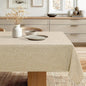 JIUZHEN Square Table Cloth Faux Linen Farmhouse Tablecloth Wrinkle and Stain Resistant Decorative Fabric Table Cover for Kitchen, Dining Room, Parties and Camping, Beige, 54 x 54 Inch