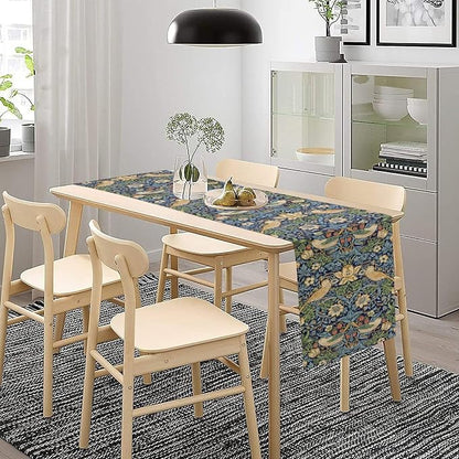 William Morris Floral Table Runner, Flowers Botanical Printed Table Runner - Image 3