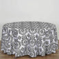 Efavormart 120" Black Velvet Flocking Damask Tafetta Round Tablecloth by efavormart