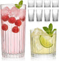 Laerjin Drinking Glasses Set of 8, 12 oz Highball Glasses & 10 oz Cocktail by Laerjin