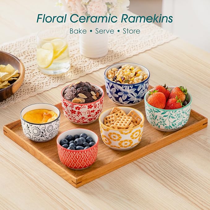 vancasso Selene 6 Oz Porcelain Ramekins Set of 6 - Image 3