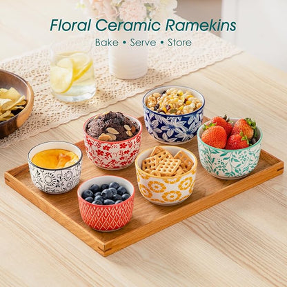 vancasso Selene 6 Oz Porcelain Ramekins Set of 6 - Image 3