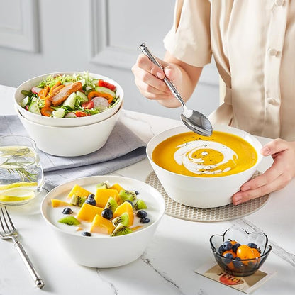 MALACASA 35 OZ Soup Bowls Set of 4, Kitchen Essential, Dishwasher Microwave Safe - Image 7