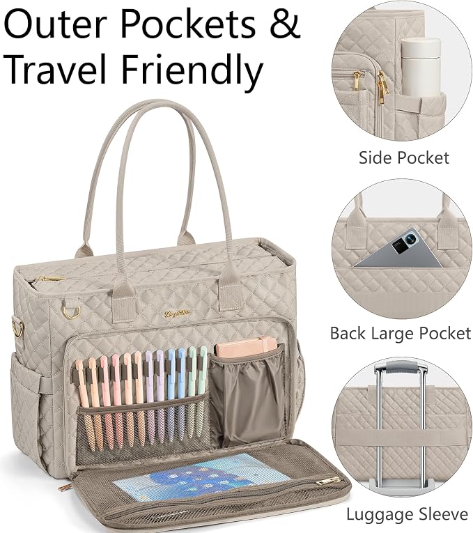 Bagstellar Teacher Tote Bag for Women, 15.6" Laptop Work Tote Computer Bag | - Image 6