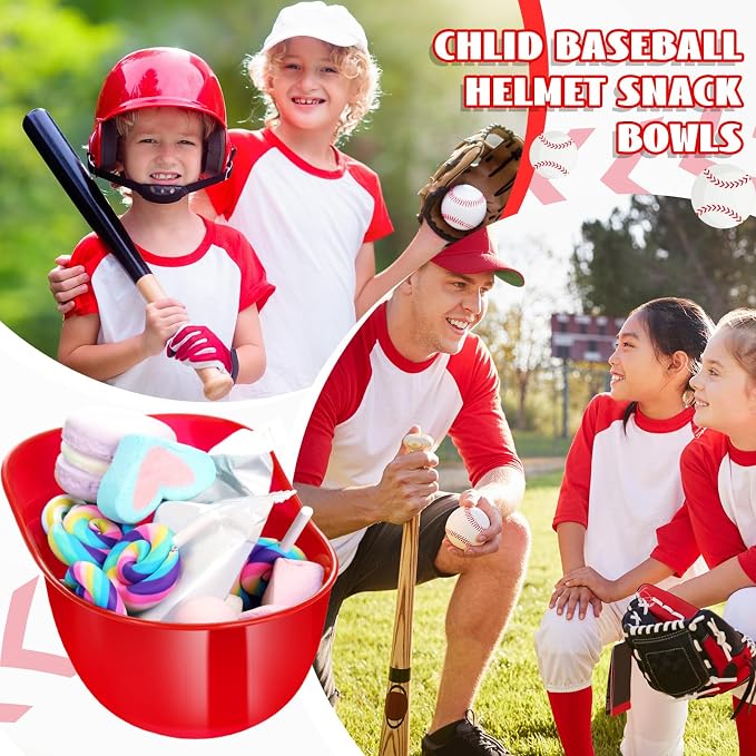 Ice Cream Dessert Baseball Cap Bowls Baseball Helmet Snack Bowl 8 oz Mini Party - Image 4