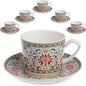 Zagara Home Arjin Porcelain Coffee Cup Set of 6, Espresso Cups and Saucers Set by Unknown