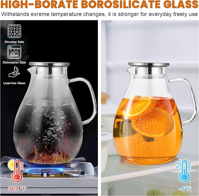 SUSTEAS 3 Litre 101oz Glass Pitcher - Image 3